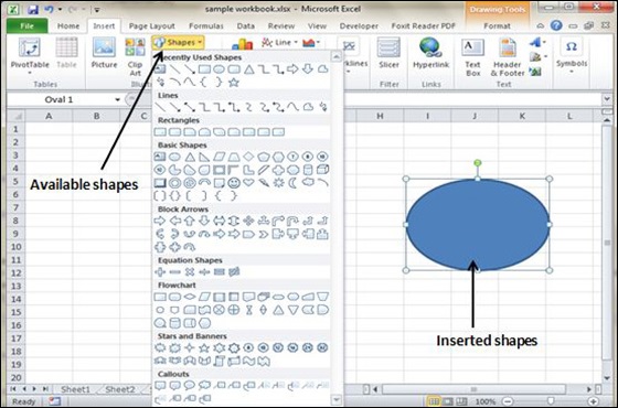 Inserting Shape