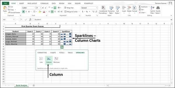 Column Sparkline