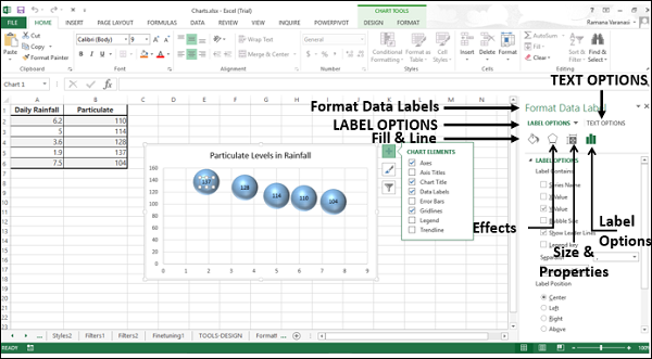 Format a Single Data Label Task Pane