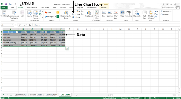 Line chart icon