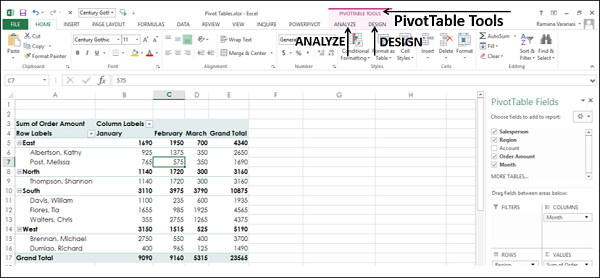 pivot table tool