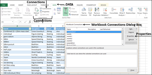 Renaming the Data Connections