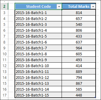 Resize Table