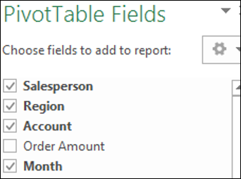 Select / Deselect PivotTable Fields