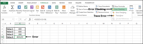 Select Trace Error