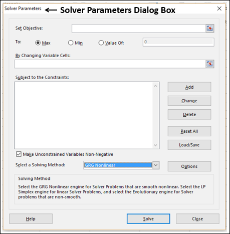 Solver Parameters