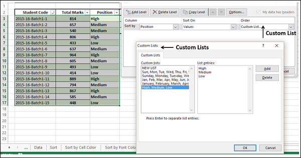 Sort Table with Custom List