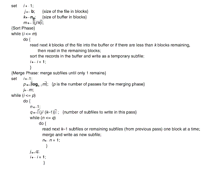 external sorting algorithm